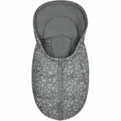 Odenwälder Fußsäckchen BabyNest Fashion Leaves Grey Organic Cotton